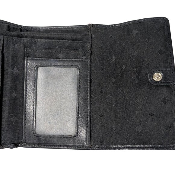 SOLD Fossil Black Pebbled Leather Maddox Tri Fold Folding Wallet 5.5" x 3.5" - Picture 9 of 11